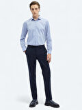 Lacivert Düz Dokuma Fitted Fit Klasik Pantolon