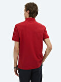 Kırmızı Düz Polo Yaka %100 Pamuk T-Shirt