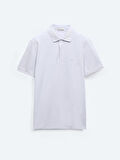 Lila Düz Polo Yaka %100 Pamuk T-Shirt