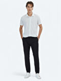 Siyah Dokuma Slim Fit Casual Pantolon