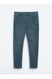 Koyu Petrol Slim Fit Denim Pamuk Karışımlı Pantolon