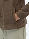 Vizon Regular Fit Gömlek Yaka Smart Casual Deri Mont