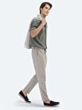 Haki Düz Dokuma Jogging Fit Casual Pamuk Karışımlı Pantolon