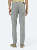 Gri Dokuma Regular Fit Casual Pamuk Karışımlı Pantolon
