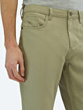 Açık Yeşil Düz Dokuma Regular Fit Casual Pamuk Karışımlı Pantolon