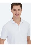 Beyaz Jakarlı Polo Yaka T-Shirt