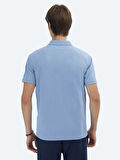 Mavi Jakarlı Polo Yaka T-Shirt