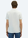 Beyaz Düz Polo Yaka %100 Pamuk T-Shirt