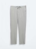 Açık Gri Örme Jogging Fit Casual Pantolon