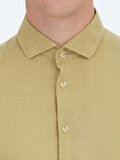 Limon Küfü Düz Regular Fit Dokuma Casual Pamuk Karışımlı Gömlek
