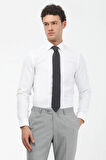 Kip Erkek Düz Slim Fit Dokuma Klasik Pamuk Karışımlı Gömlek GM-4915 Beyaz