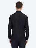 Siyah Regular Fit Dokuma Klasik %100 Pamuk Gömlek