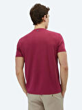 Mürdüm Düz Bisiklet Yaka T-Shirt