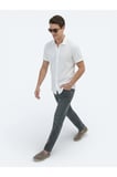 Beyaz Desenli Regular Fit Casual %100 Pamuk Gömlek
