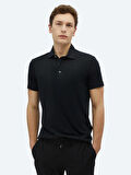 Siyah Düz Polo Yaka T-Shirt
