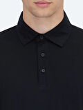 Siyah Düz Polo Yaka T-Shirt