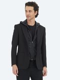 Siyah Düz Modern Fit Örme Ceket