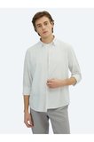Siyah Çizgili Regular Fit Casual Pamuk Karışımlı Gömlek