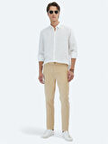 Beyaz Regular Fit Dokuma Klasik Gömlek