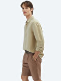 Limon Küfü Oversize Fit Dokuma Casual Gömlek
