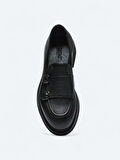 Siyah Deri Smart Casual Loafer