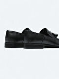Siyah Deri Klasik Loafer