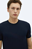 Kip Erkek Bisiklet Yaka Düz Örgü Triko TRK-1572 Lacivert