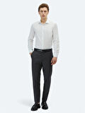 Beyaz Düz Slim Fit Dokuma Klasik Pamuk Karışımlı Gömlek