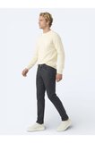 Siyah Dokuma Regular Fit Casual Pamuk Karışımlı Pantolon