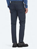 Lacivert Dokuma Regular Fit Casual Pamuk Karışımlı Pantolon