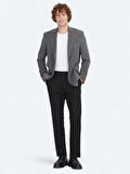 Gri Fitilli Modern Fit %100 Pamuk Ceket