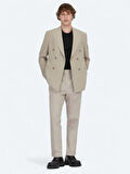 Vizon Desenli Comfort Fit Ceket