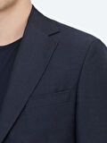 Açık Lacivert Düz Modern Fit Yün Karışımlı Ceket