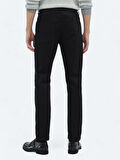 Siyah Slim Fit Denim Pamuk Karışımlı Pantolon