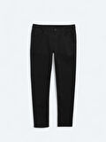 Siyah Slim Fit Denim Pamuk Karışımlı Pantolon