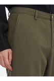 Haki Dokuma Relaxed Fit Casual Pamuk Karışımlı Pantolon