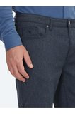 Lacivert Dokuma Regular Fit Casual Pamuk Karışımlı Pantolon