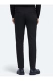 Siyah Dokuma Regular Fit Smart Casual Pamuk Karışımlı Pantolon