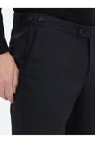 Siyah Dokuma Regular Fit Smart Casual Pamuk Karışımlı Pantolon