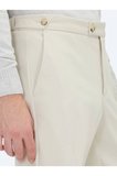 Bej Dokuma Regular Fit Smart Casual Pamuk Karışımlı Pantolon
