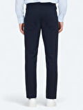 Lacivert Dokuma Slim Fit Casual Pantolon