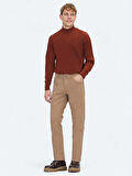 Vizon Dokuma Slim Fit Casual Pamuk Karışımlı Pantolon