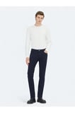 Lacivert Düz Dokuma Slim Fit Casual Pamuk Karışımlı Pantolon