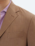 Kahverengi Düz Comfort Fit Pamuk Karışımlı Ceket