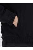 Siyah Comfort Fit Dik Yaka Casual Dokuma Mont