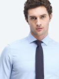 Açık Mavi Düz Regular Fit Dokuma Klasik Pamuk Karışımlı Gömlek
