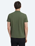 Haki Düz Polo Yaka %100 Pamuk T-Shirt