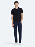 Lacivert Düz Polo Yaka %100 Pamuk T-Shirt