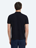 Lacivert Düz Polo Yaka %100 Pamuk T-Shirt