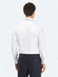 Beyaz Düz Regular Fit Dokuma Klasik %100 Pamuk Gömlek